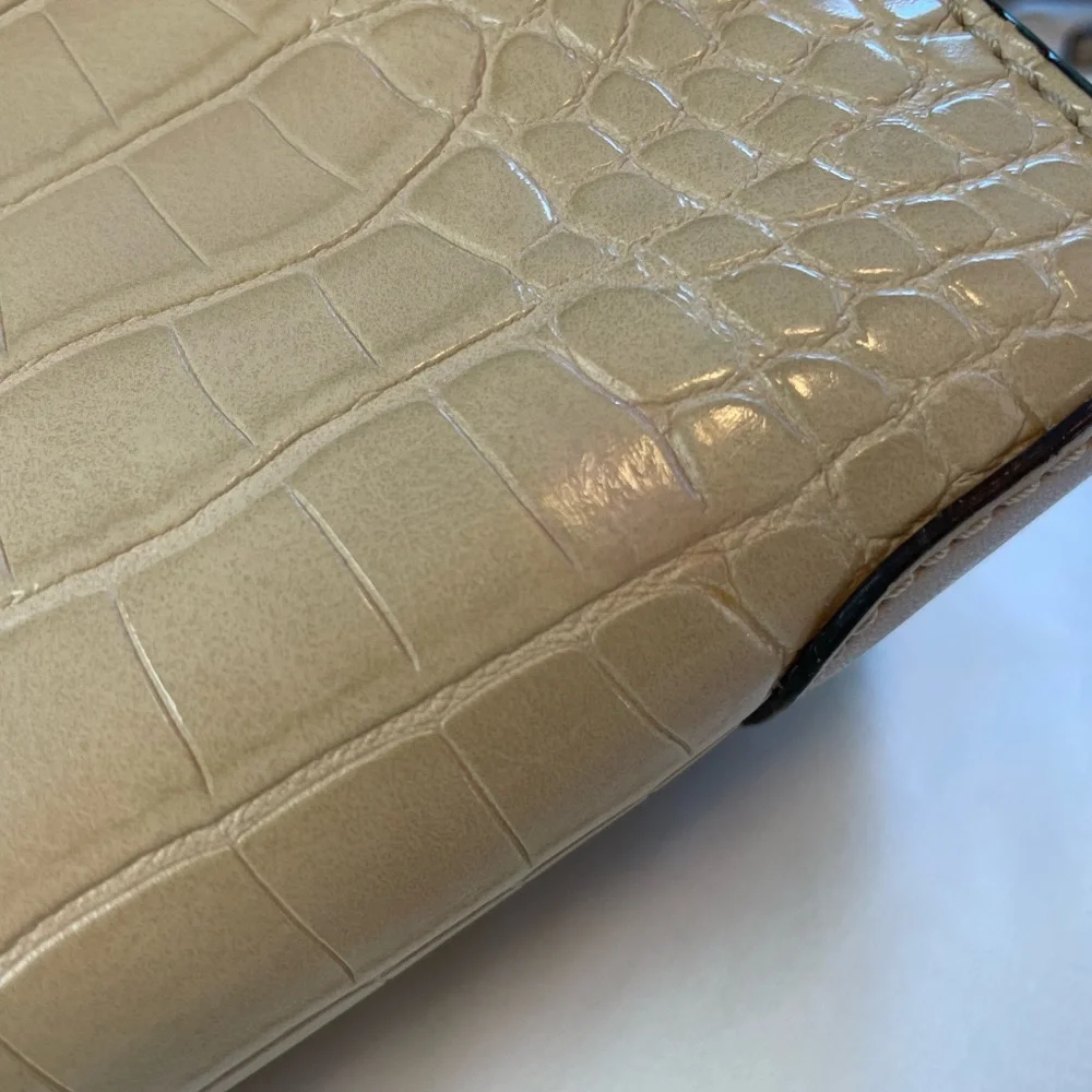 Michael Kors Tan Croc-Embossed Crossbody Bag - Picture 16 of 16